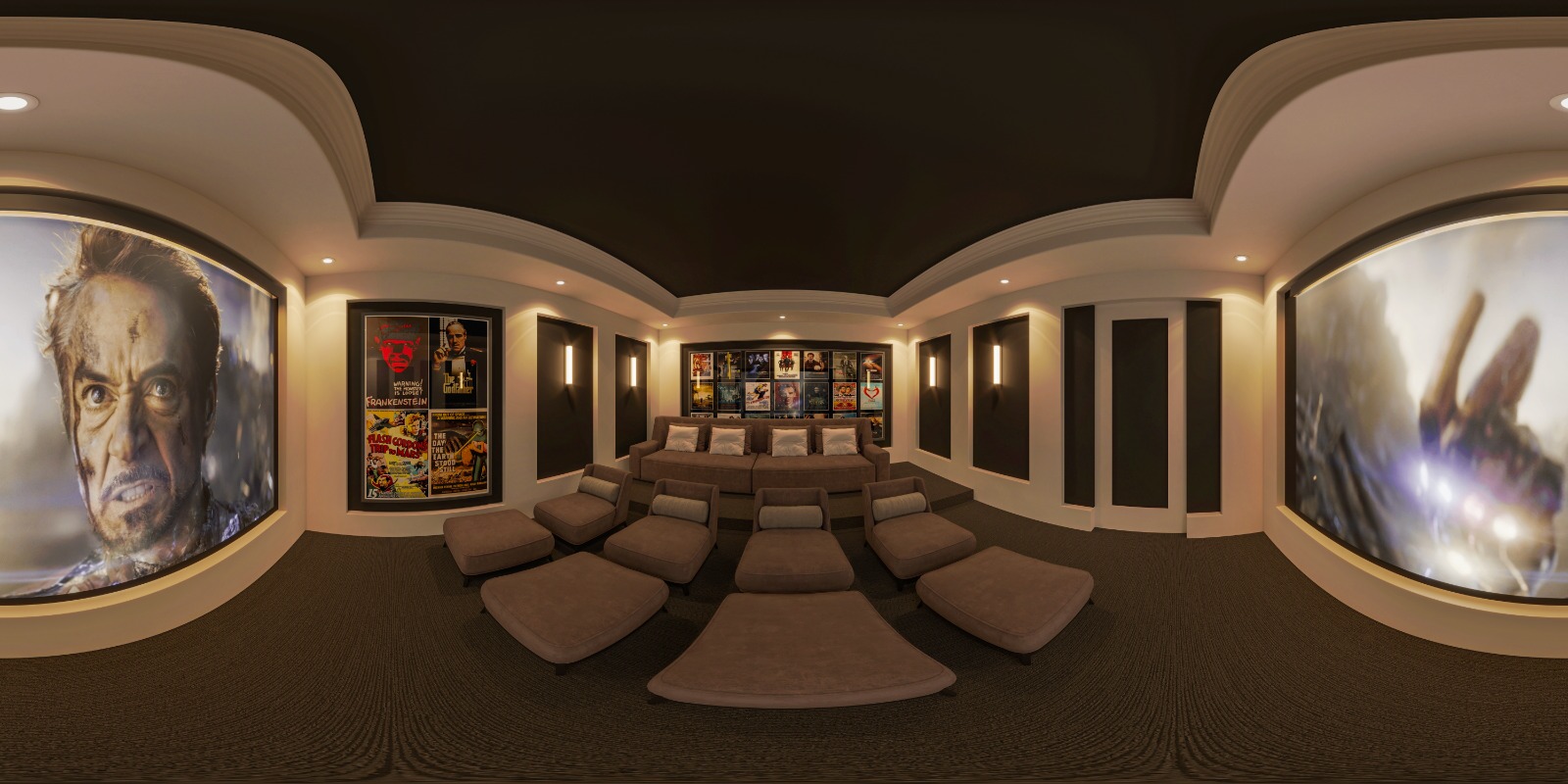 19. 360 Render of a Home Theatre, New Jersey, USA